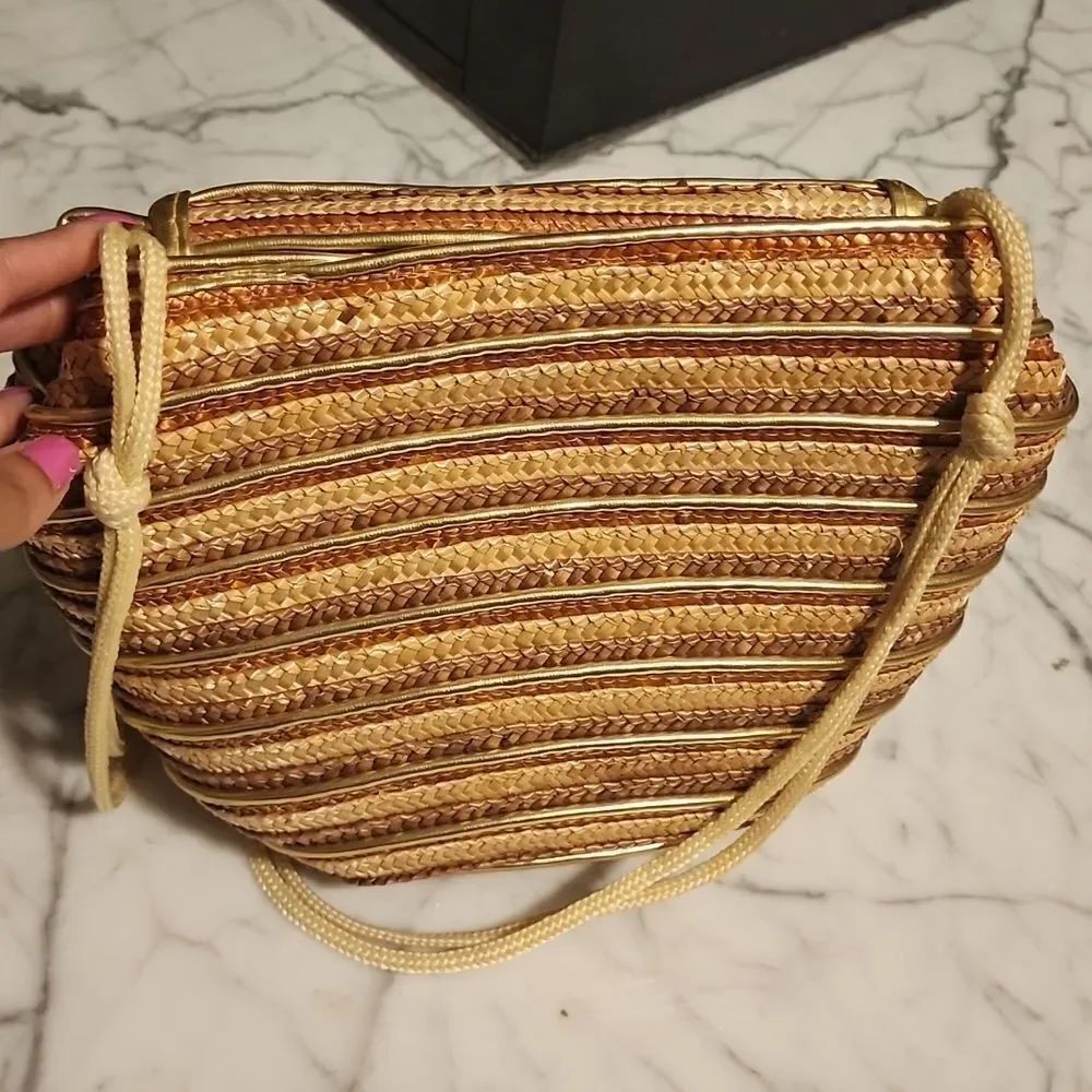 Vintage multi-color straw bag - Picture 2 of 5